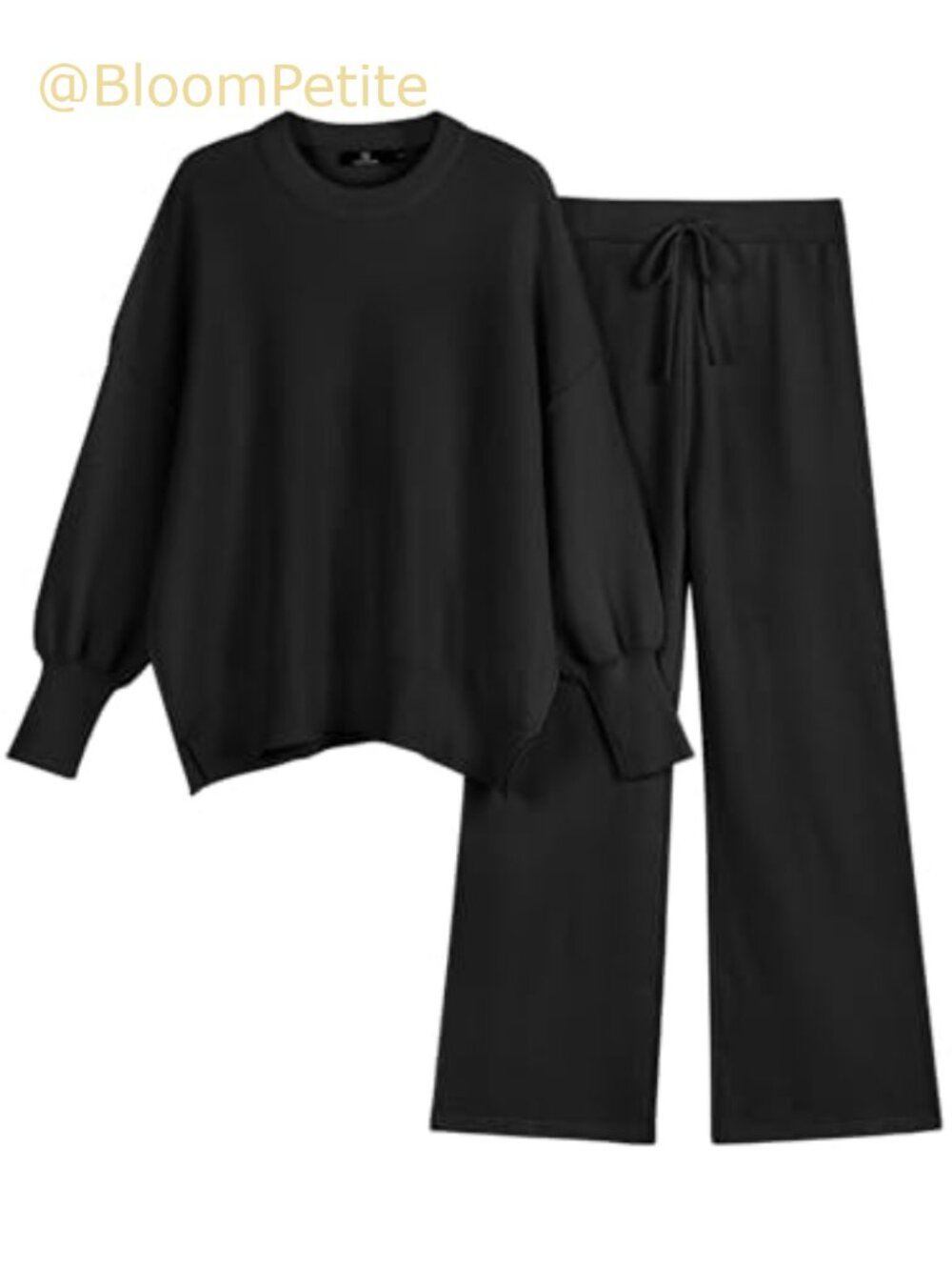 Women 2 Piece Ribbed Knit Sweater Set Oversized Lounge Sweatsuit